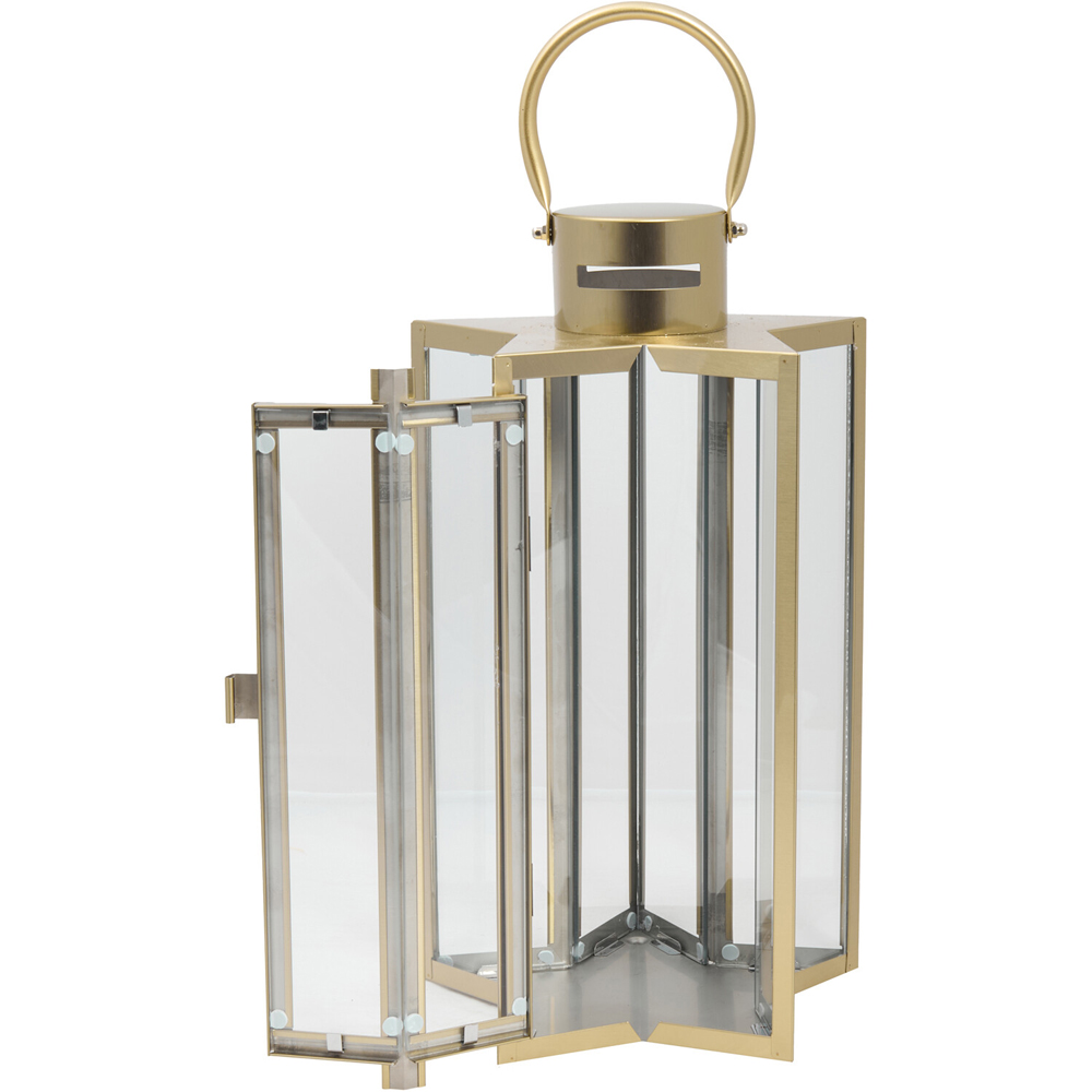 Stainless Steel Star Shaped Lantern Gold Image 2