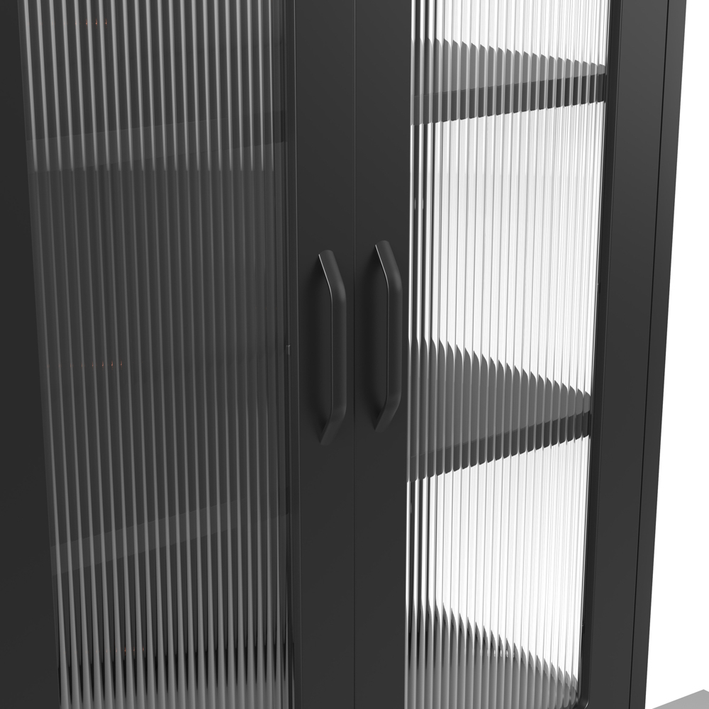 LPD Home Marsh 2 Door Black Glass Display Cabinet Image 6