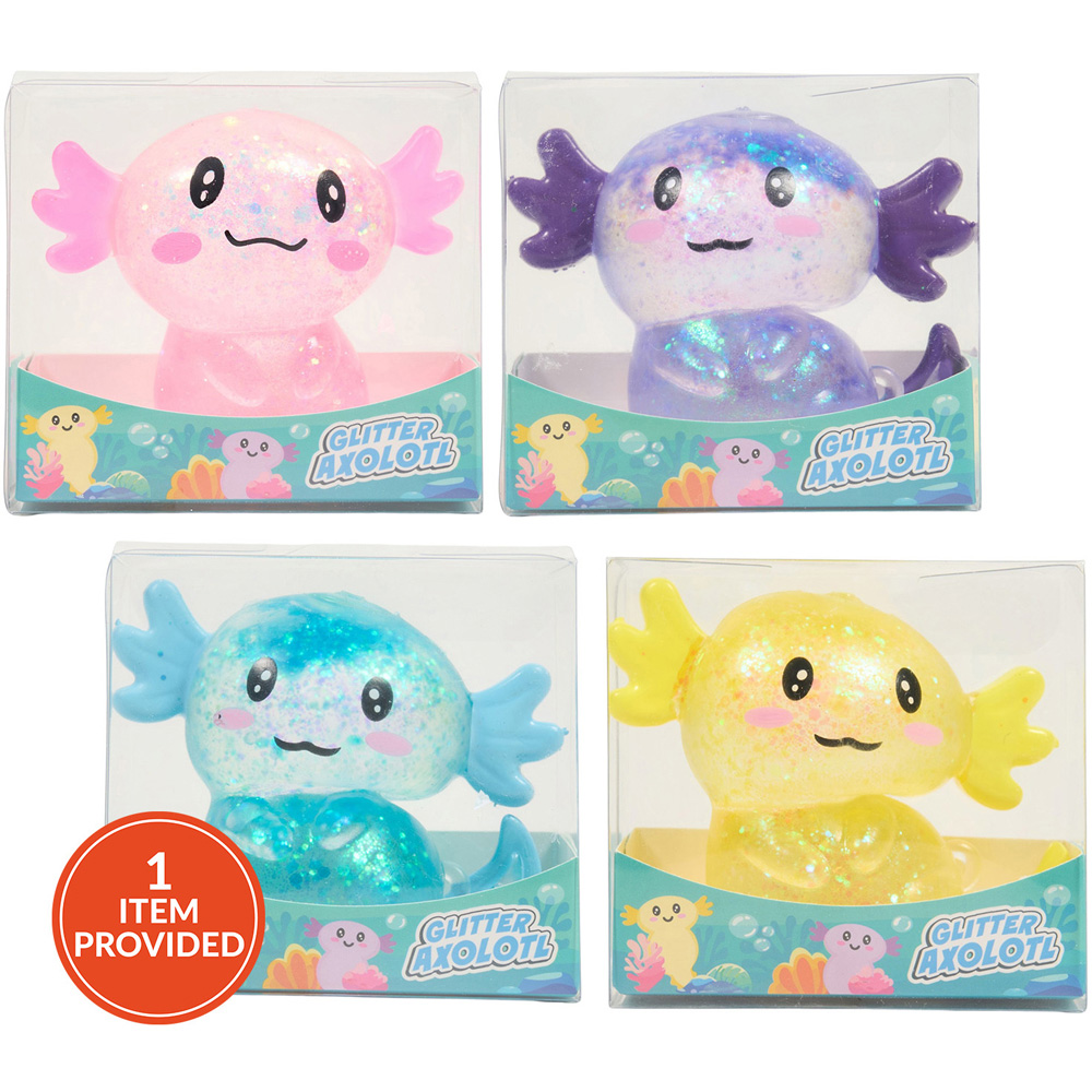 Glitter Axolotl Squeeze Toy Image 1