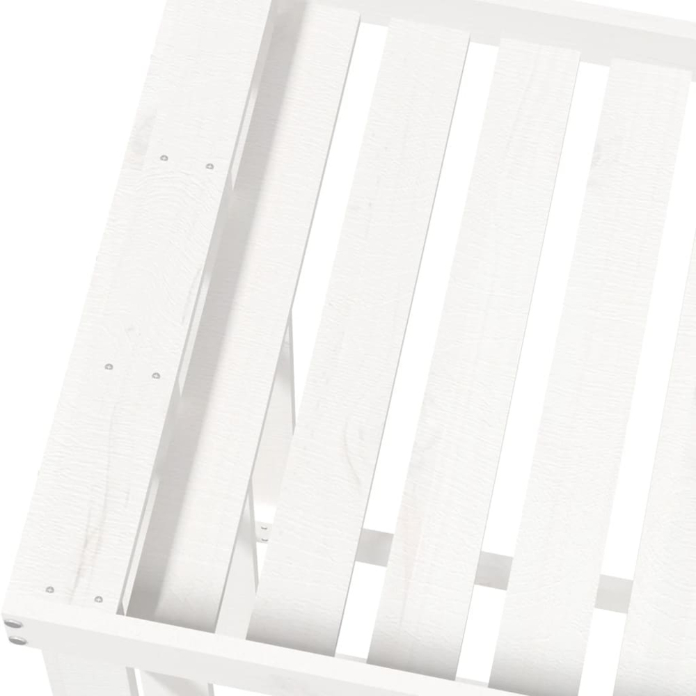 vidaXL White Solid Pine Wood Log Holder 108 x 52 x 106cm Image 5
