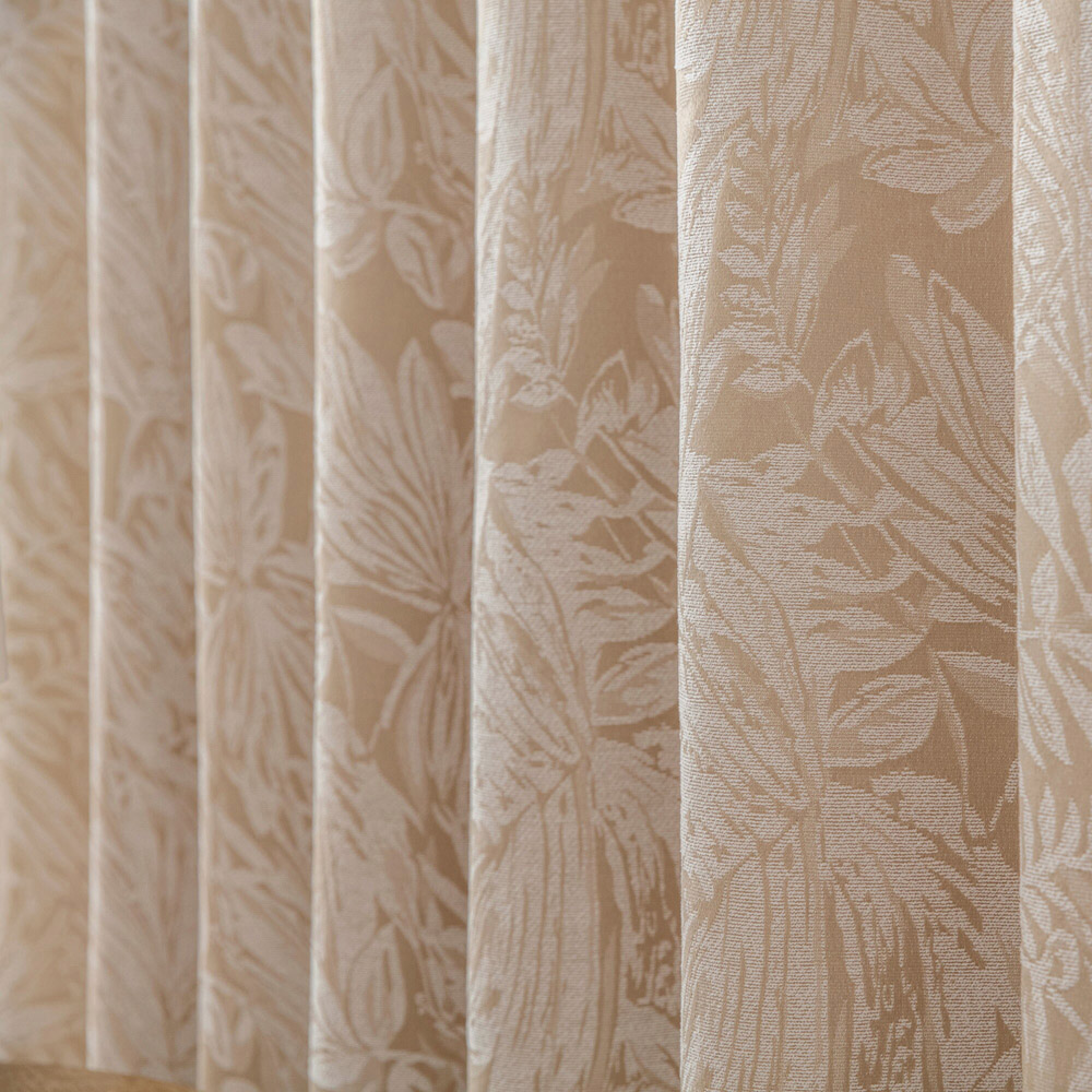 Alan Symonds Cream Chenille Jacquard Lined Ring Top Eyelet Curtains 168 x 137cm Image 3
