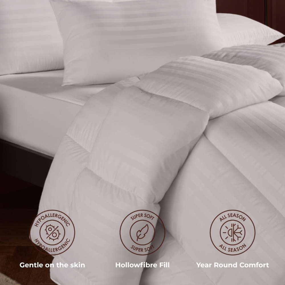 MHG Living Single White All Seasons Hollowfibre Duvet Set 10.5 Tog Image 4