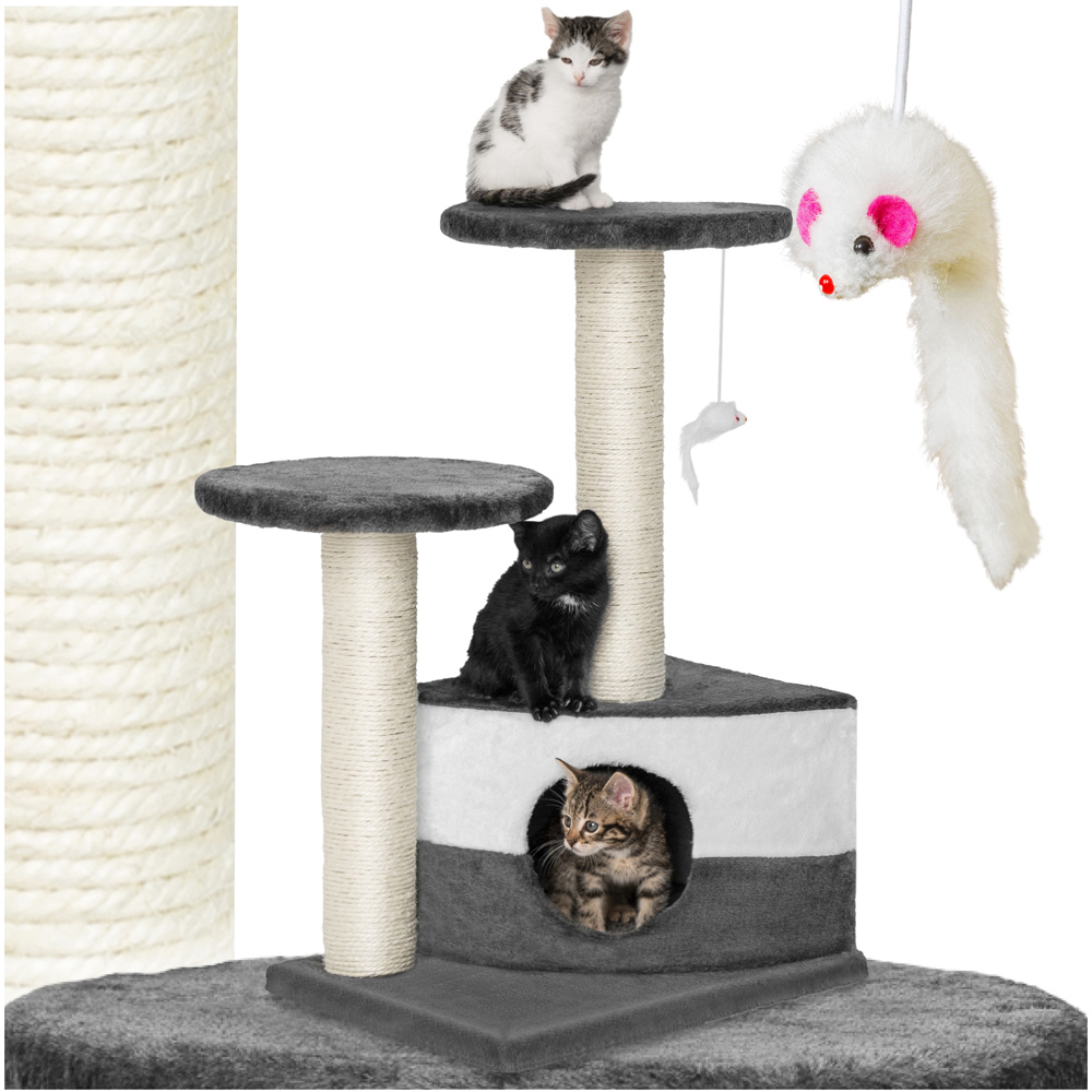 tectake Tommy Grey and White Cat Tree 71cm Image 2