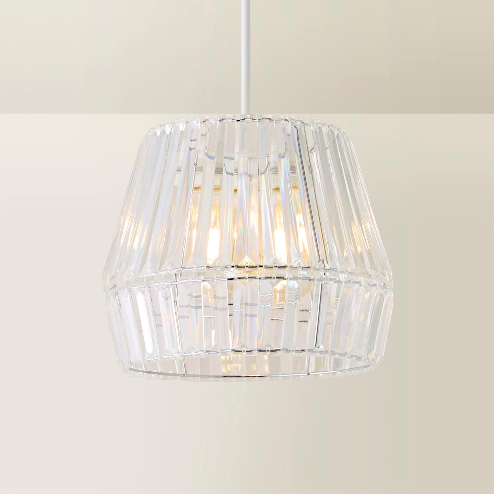 ValueLights Ellese Diamond Acrylic Easy Fit Ceiling Pendant Light Shade Image 3