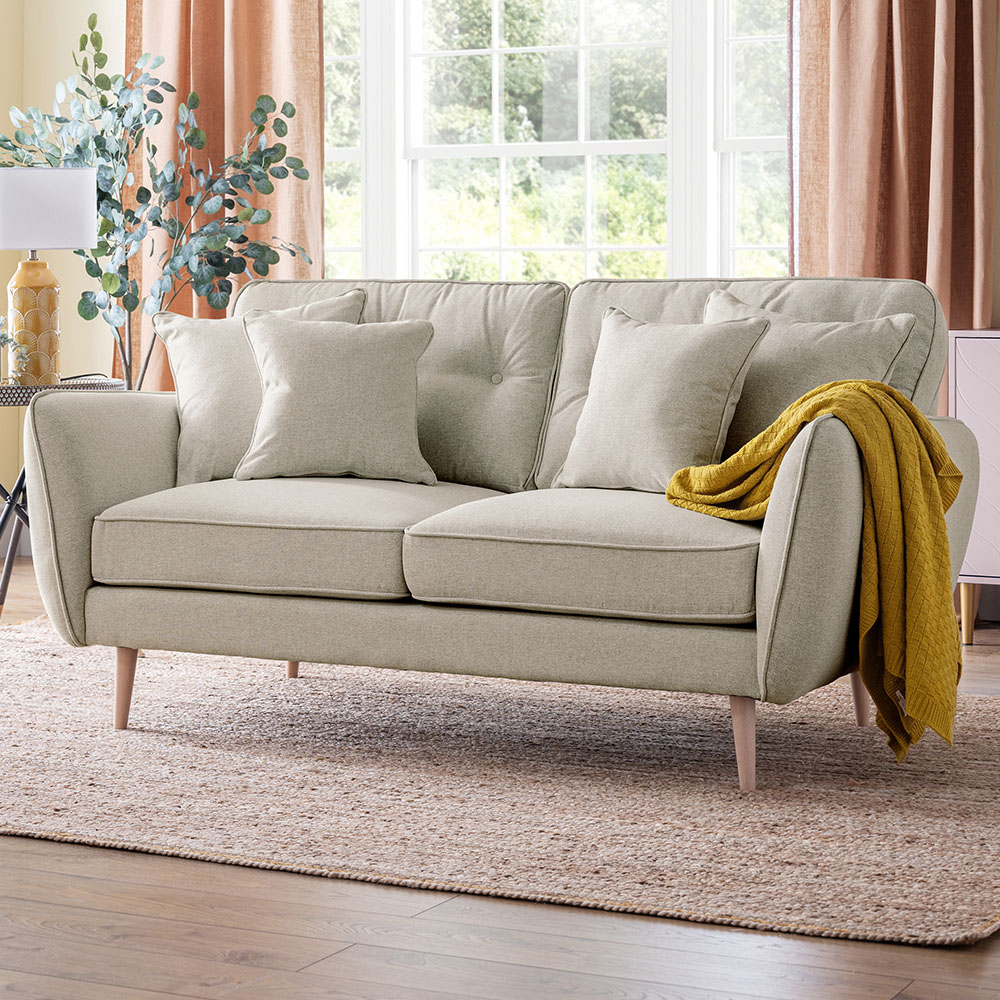 Opry Faro 2 Seater Button Back Linen Sofa Image 1