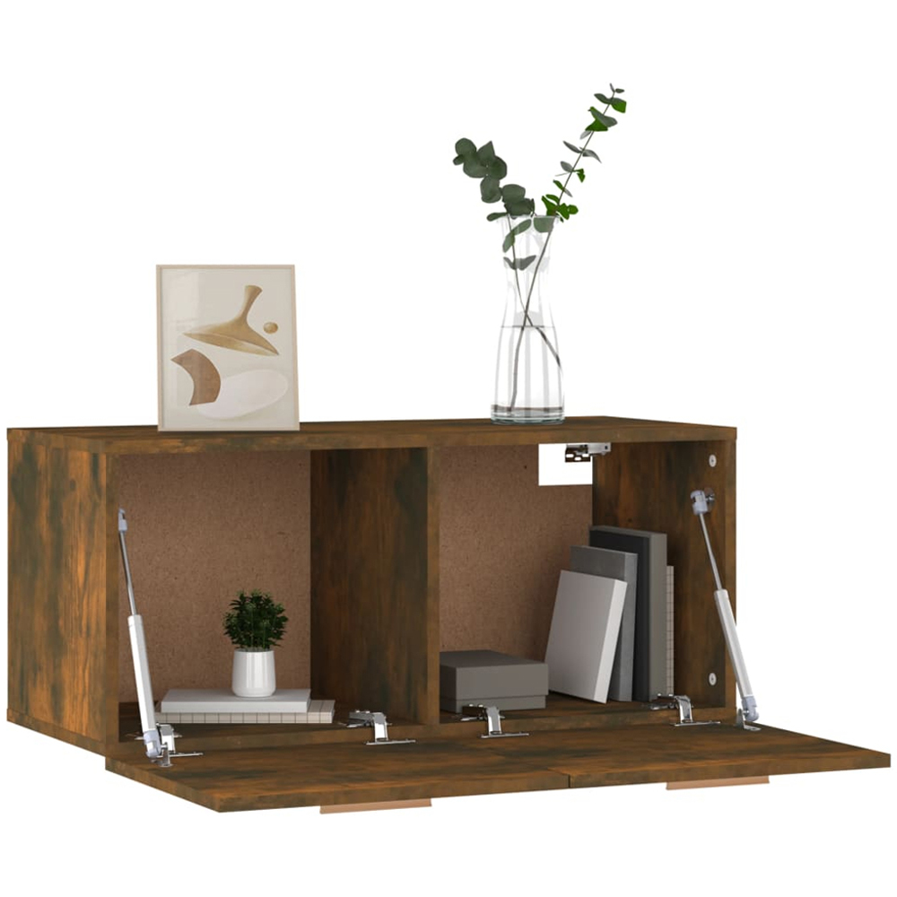 vidaXL 2 Door Smoked Oak Wall Cabinet Image 2