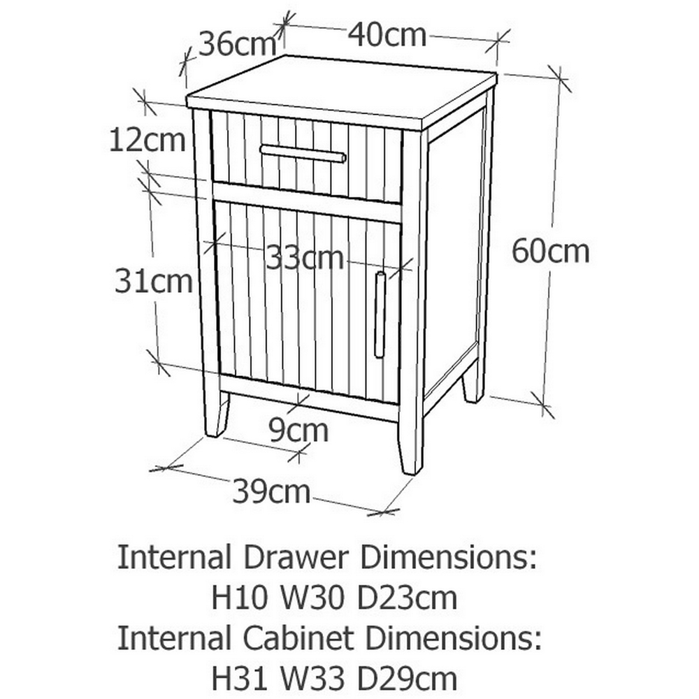 Monti Single Door Single Drawer Clay Bedside Table Image 9