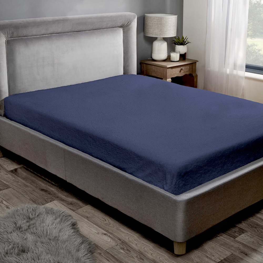 Rapport Home Teddy King Navy Fitted Bed Sheet Image 2