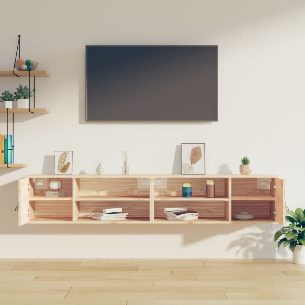 vidaXL Single Door 2 Shelf Natural Wall Cabinet 2 Pack Image 9