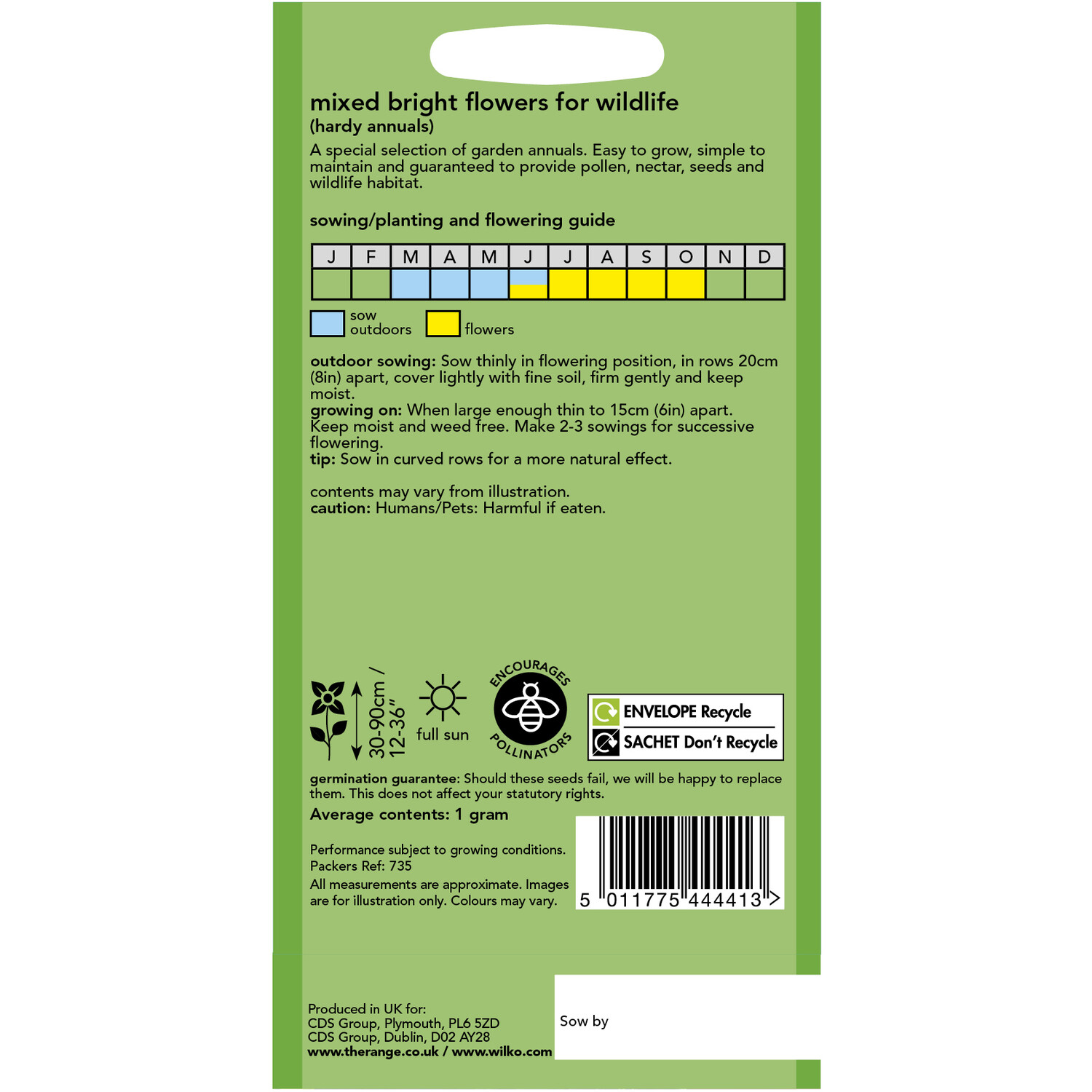 Wilko Mixed Bright Flowers for Wildlife Seeds Image 2