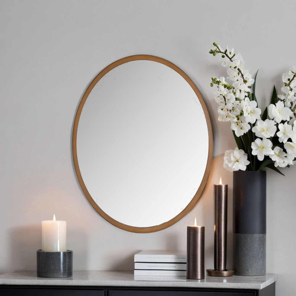 Yearn Classic Bronze Oval Mirror 45 x 35cm Image 2