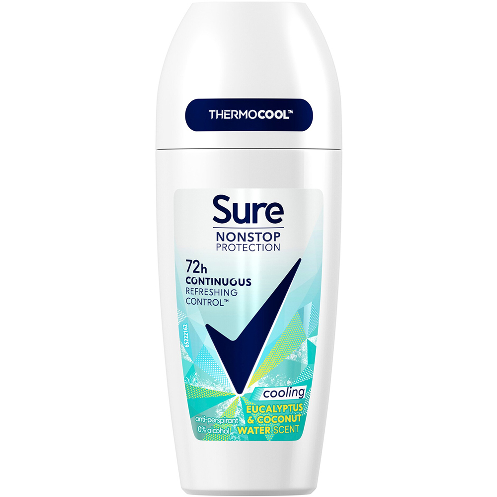 Sure Women Nonstop Protection Eucalyptus and Coconut Antiperspirant Deo 50ml 6 Pack Image 2