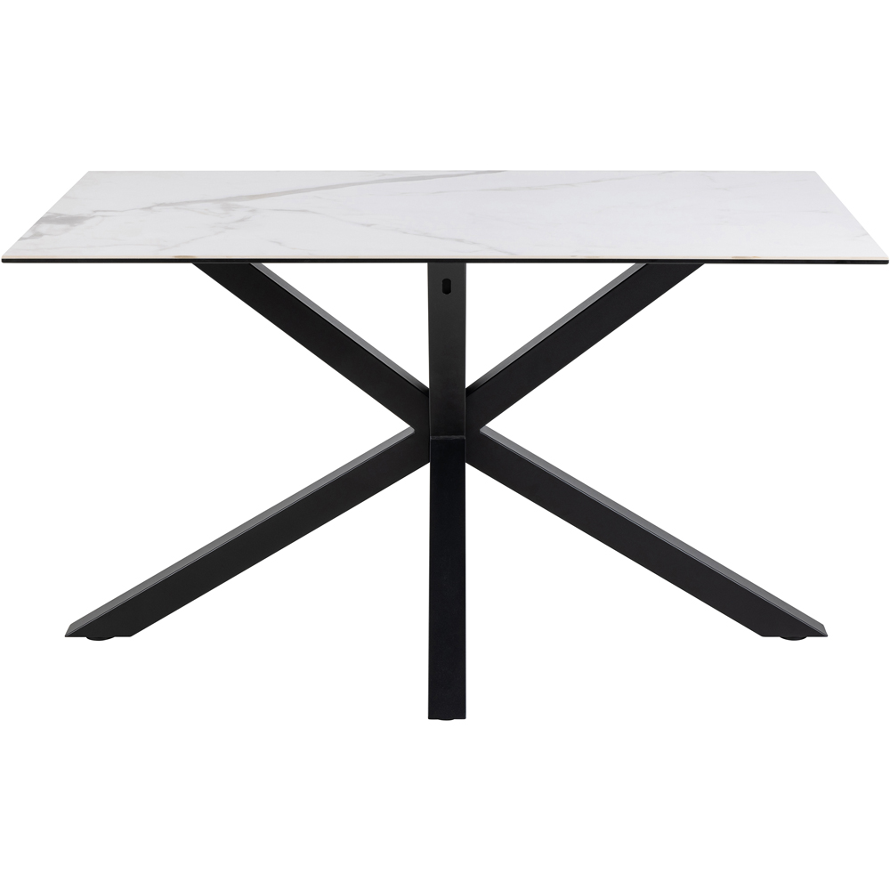 Florence Heaven 4 Seater Ceramic Top Dining Table Set White Swivel Cream Image 5