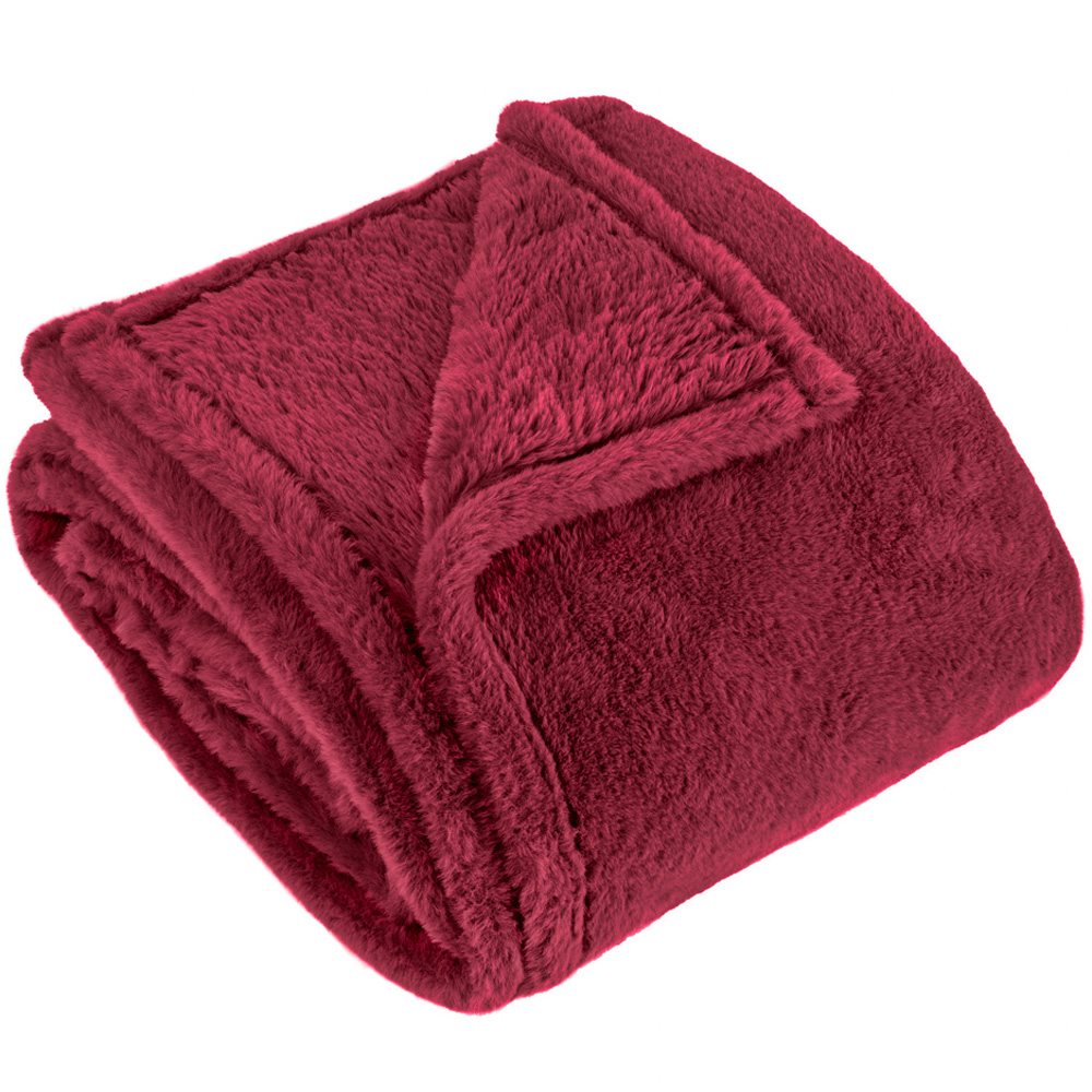 Furn Kallu Berry Double-Sided Faux Fur Throw 130 x 180cm Image 1