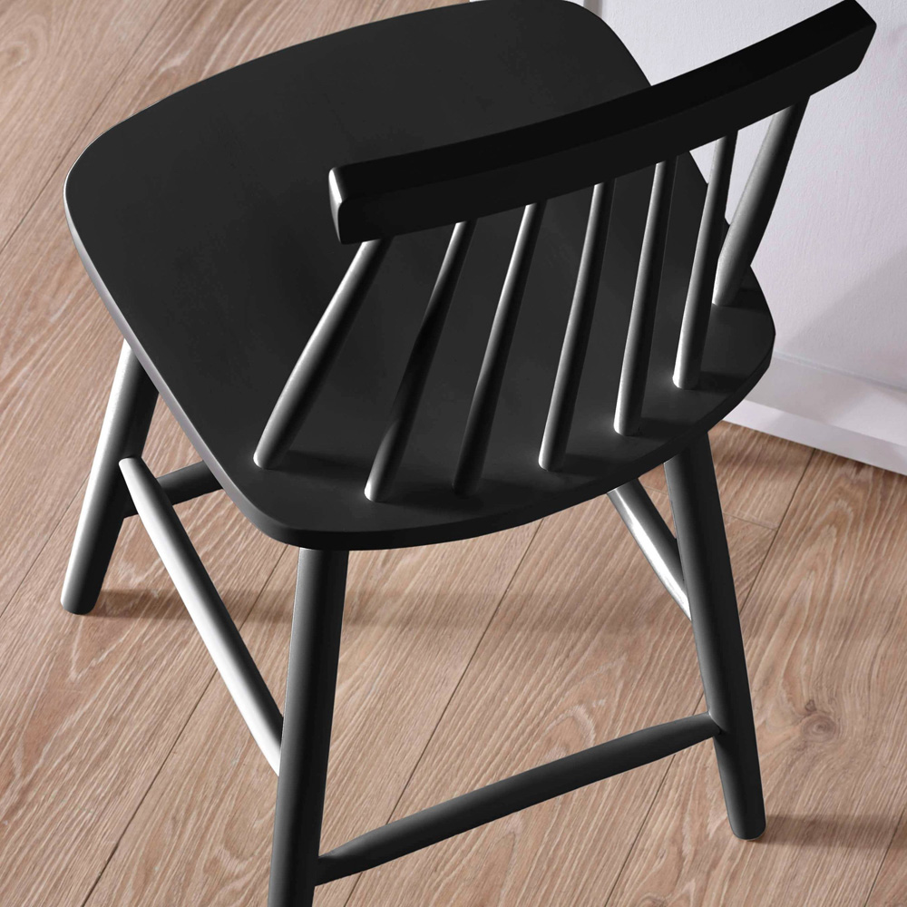 Julian Bowen Alassio Black Spindle Back Solid Wood Bar Stool Image 5