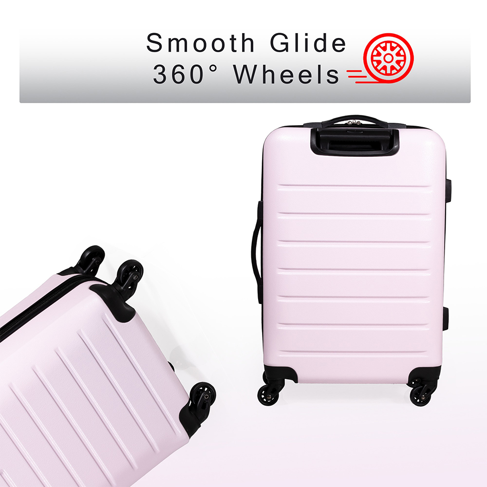 Pierre Cardin Voyager XL Pink Hard Shell Lightweight Trolley Suitcase Image 5
