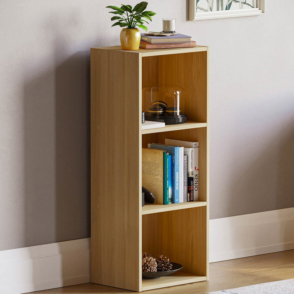Vida Designs Oxford 3 Shelf Oak Cube Bookcase Image 1