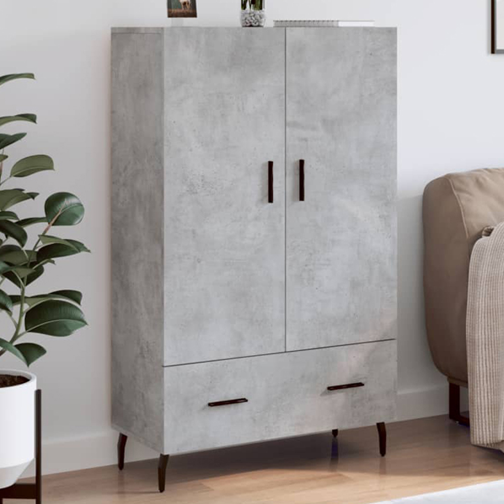 vidaXL 2 Door Single Drawer Concrete Grey Highboard Image 1