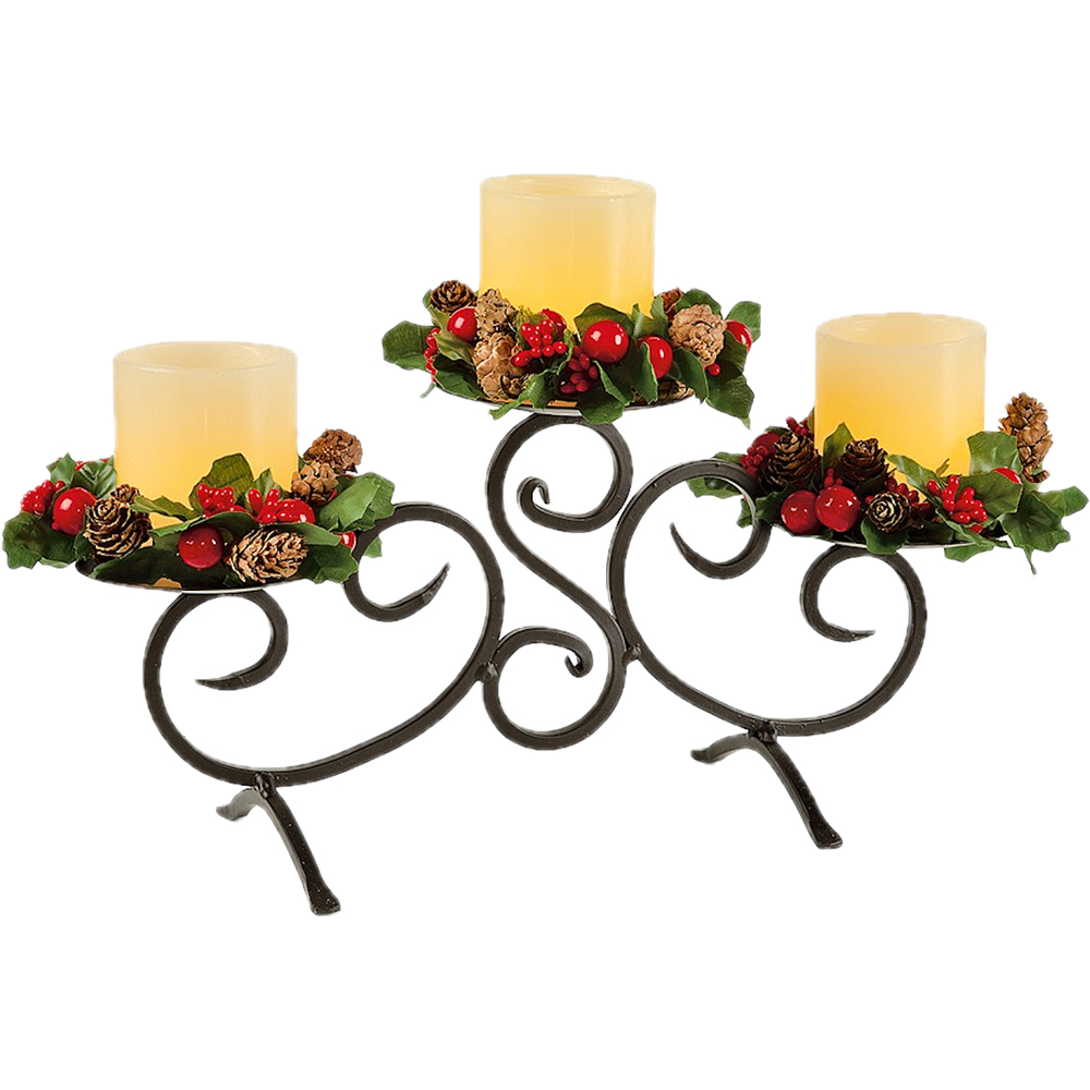 Avilo LED Candle Set with Metal Stand Image 1