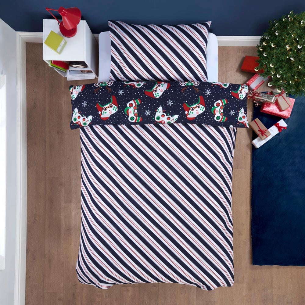 Christmas Gamer Duvet Set - Navy / Double Image 2