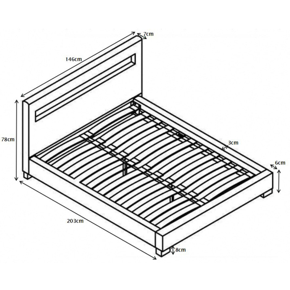 Home Detail Canis Double Black Faux Leather Bed Frame with LED Image 5