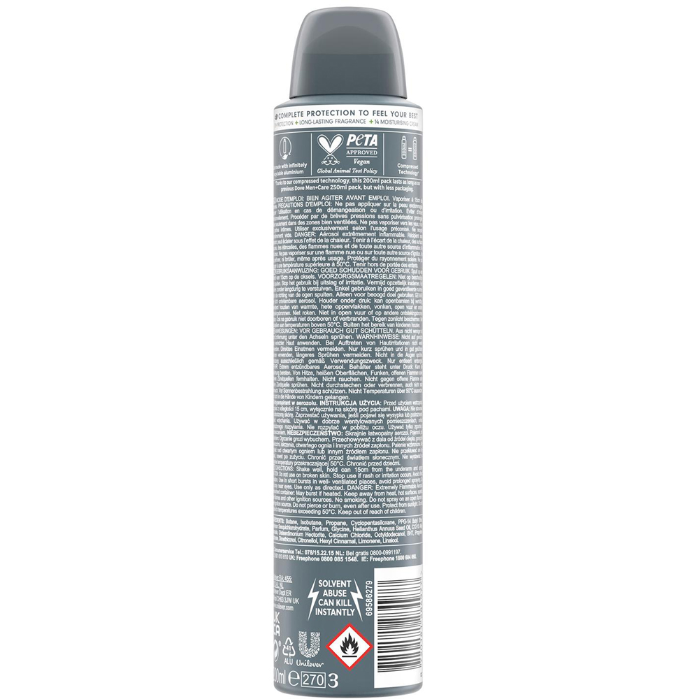 Dove Men+Care Advanced Extra Fresh Anti-Perspirant Deodorant Aerosol 200ml 18 Pack Image 3