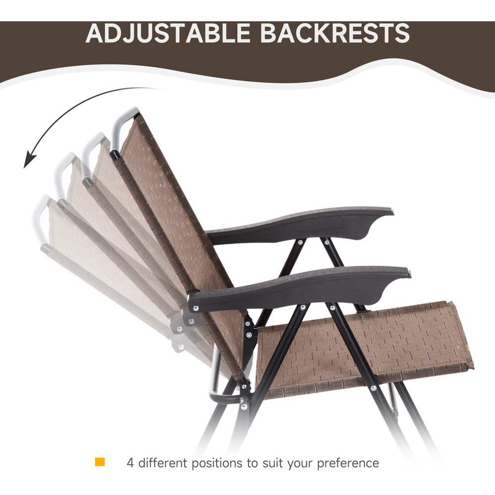 Outsunny 2 Seater Foldable Bistro Set Brown Image 4