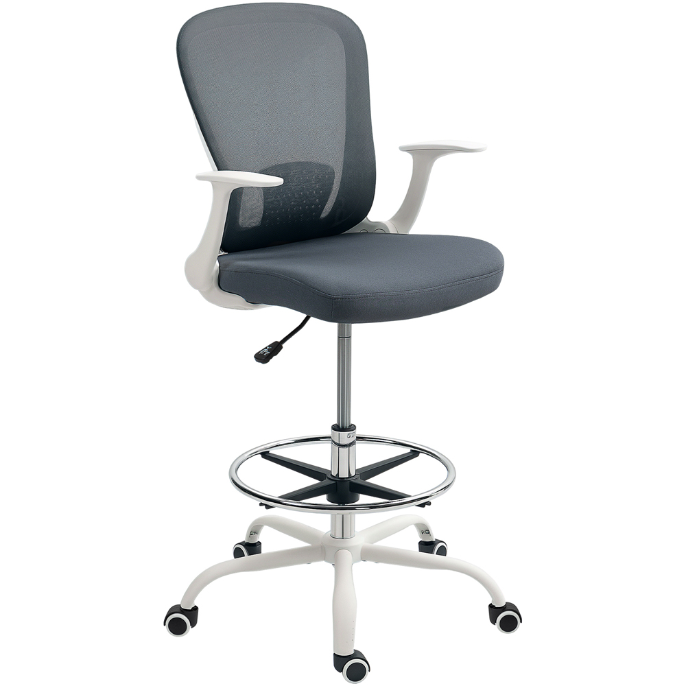 Portland Grey Mesh Draughtsman Ergonomic Drafting Office Chair Image 2