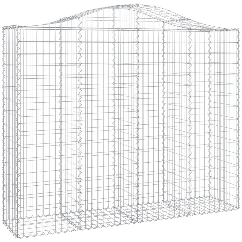 vidaXL Silver Galvanised Iron Arched Gabion Basket 160/180 x 200 x 50cm Image 1