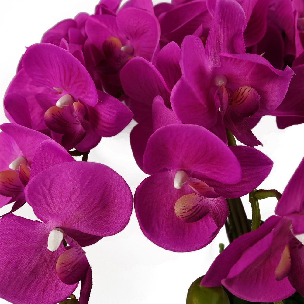 Leaf Deluxe Extra Dark Pink Large Orchid Artificial Plant in Pot 2.8ft Image 3