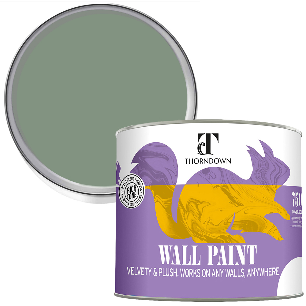 Thorndown Walls and Ceilings Bullrush Green Matt Paint 750ml Image 1
