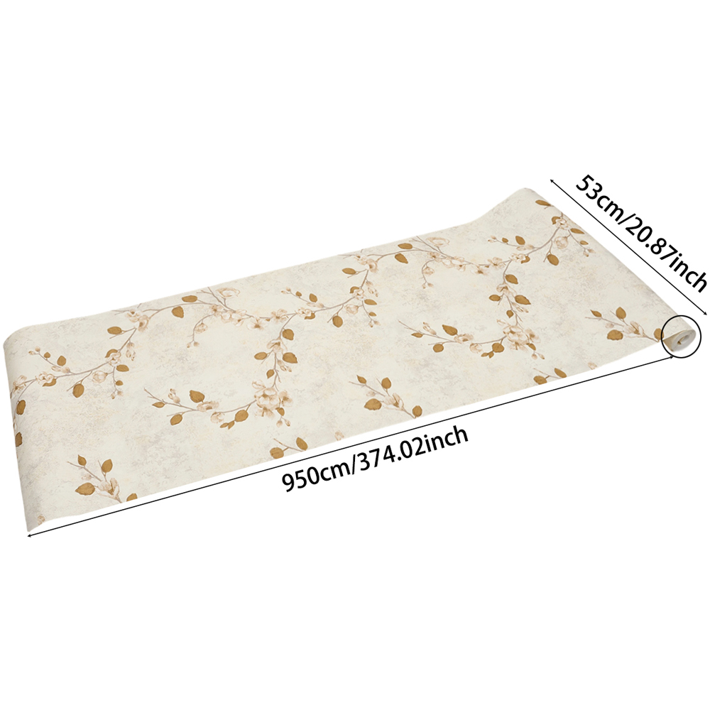 Living and Home Vintage Beige 3D Embossed Non-Woven Wallpaper Roll 950 x 53cm Image 8
