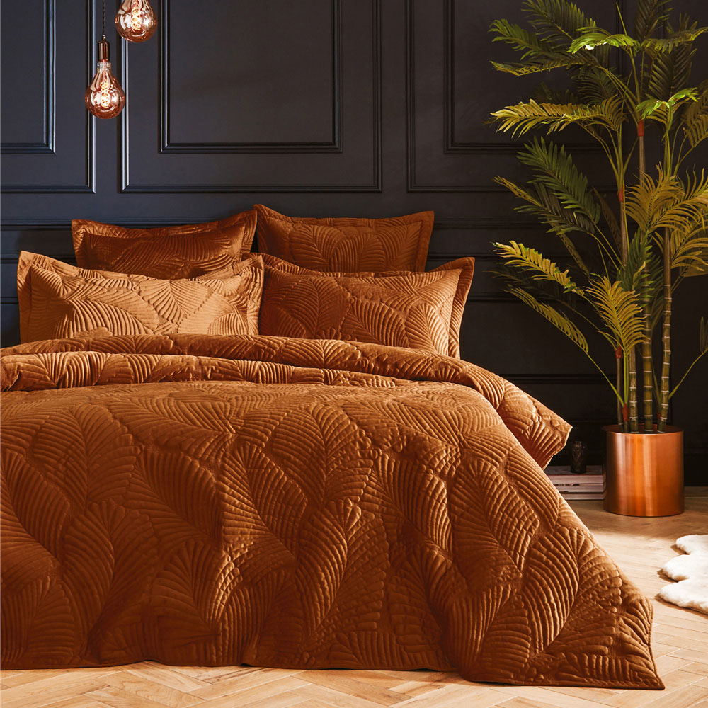 Paoletti Palmeria King Size Rust Duvet Set Image 1