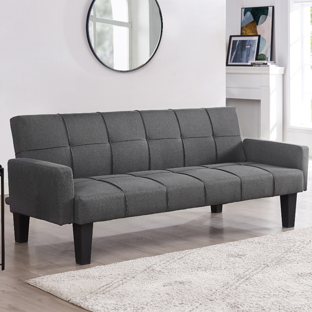 Home Detail Levine Double Sleeper Dark Grey Fabric Sofa Bed Image 1