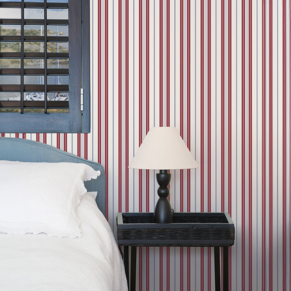 Galerie Deauville 2 Striped Red White and Blue Wallpaper Image 2
