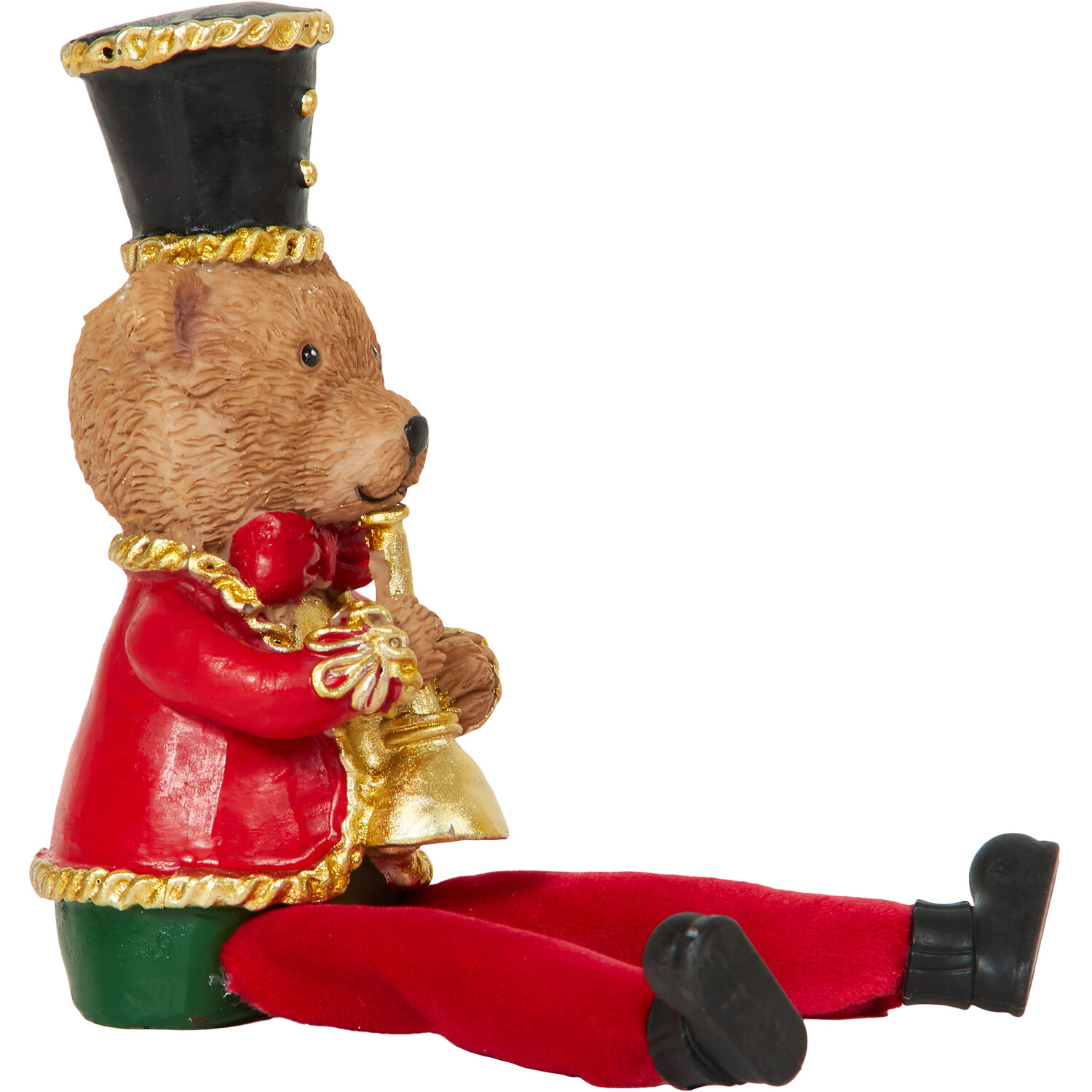 Traditional Sitting Trumpet or Drum Bear Decoration - Brown Image 7