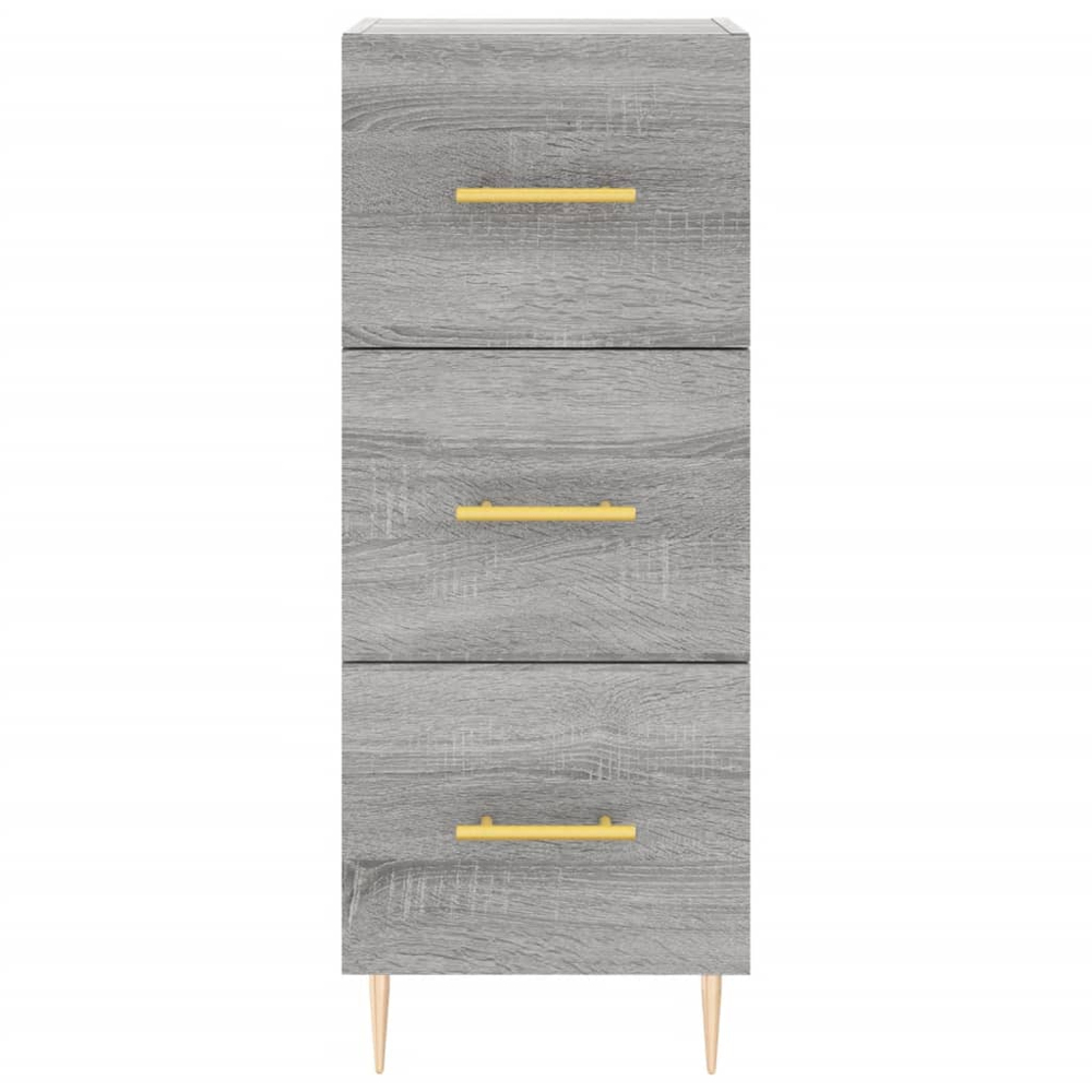 vidaXL Single Door 3 Drawer Grey Sonoma Wooden Highboard Image 6