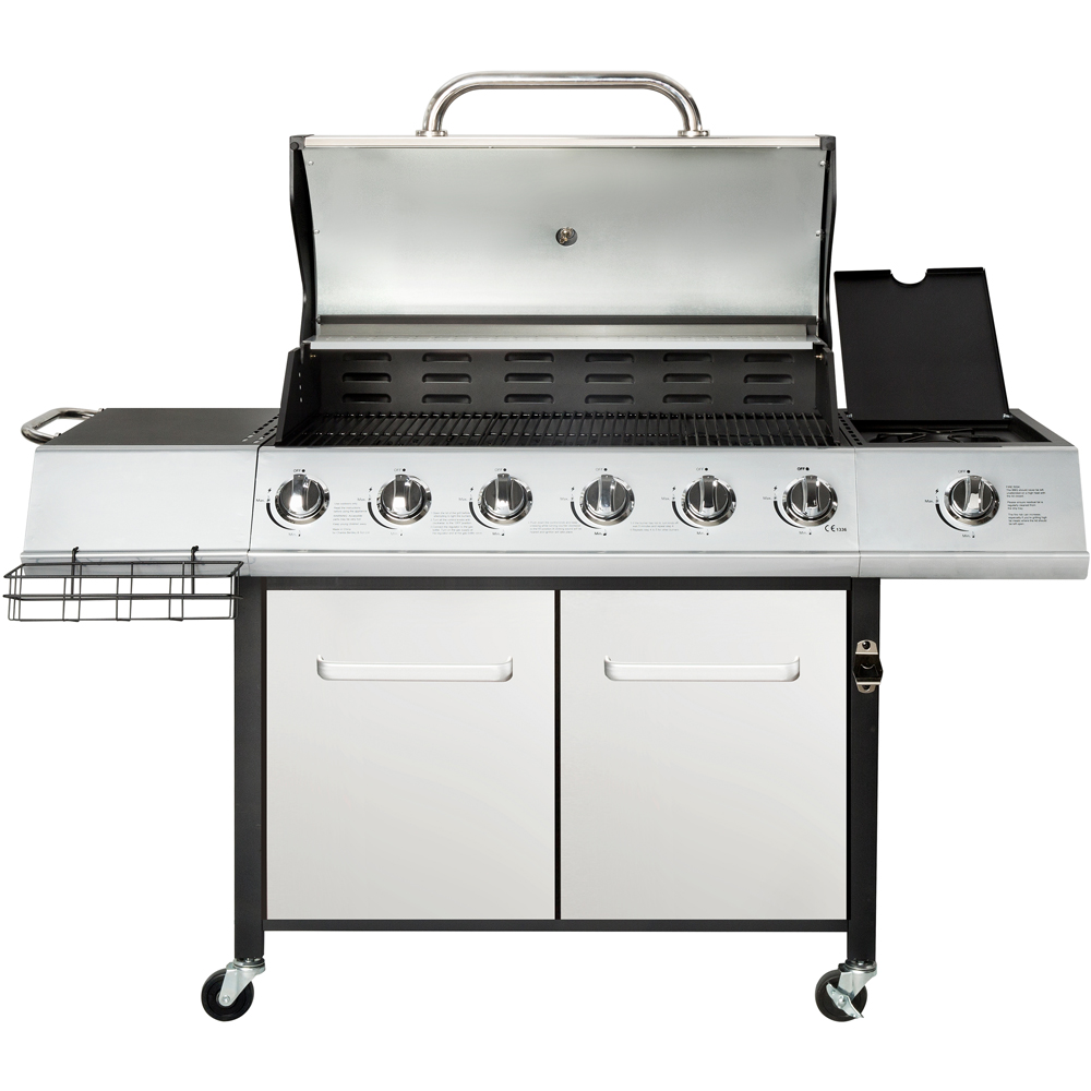Charles Bentley Premium 6 + 1 Burner Gas BBQ Silver Image 4