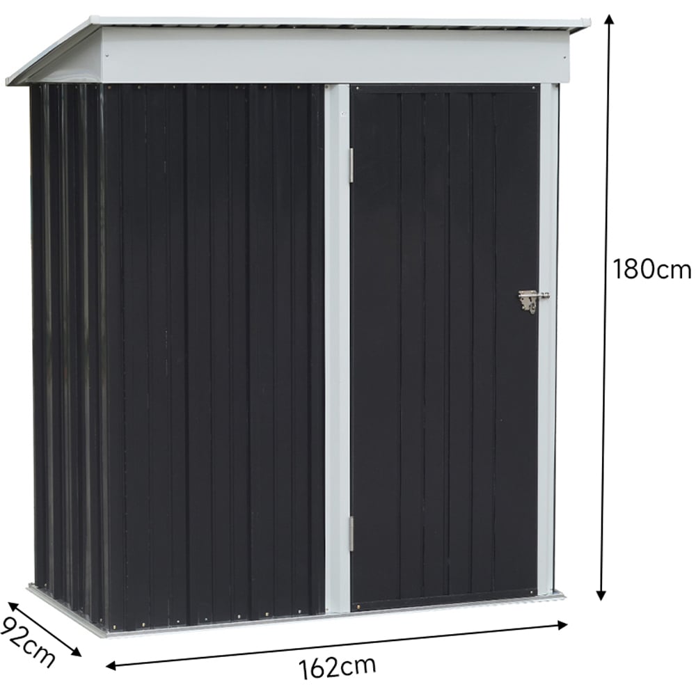 Living and Home 3 x 5ft Zinc Steel Storage Shed with Shelves Image 9