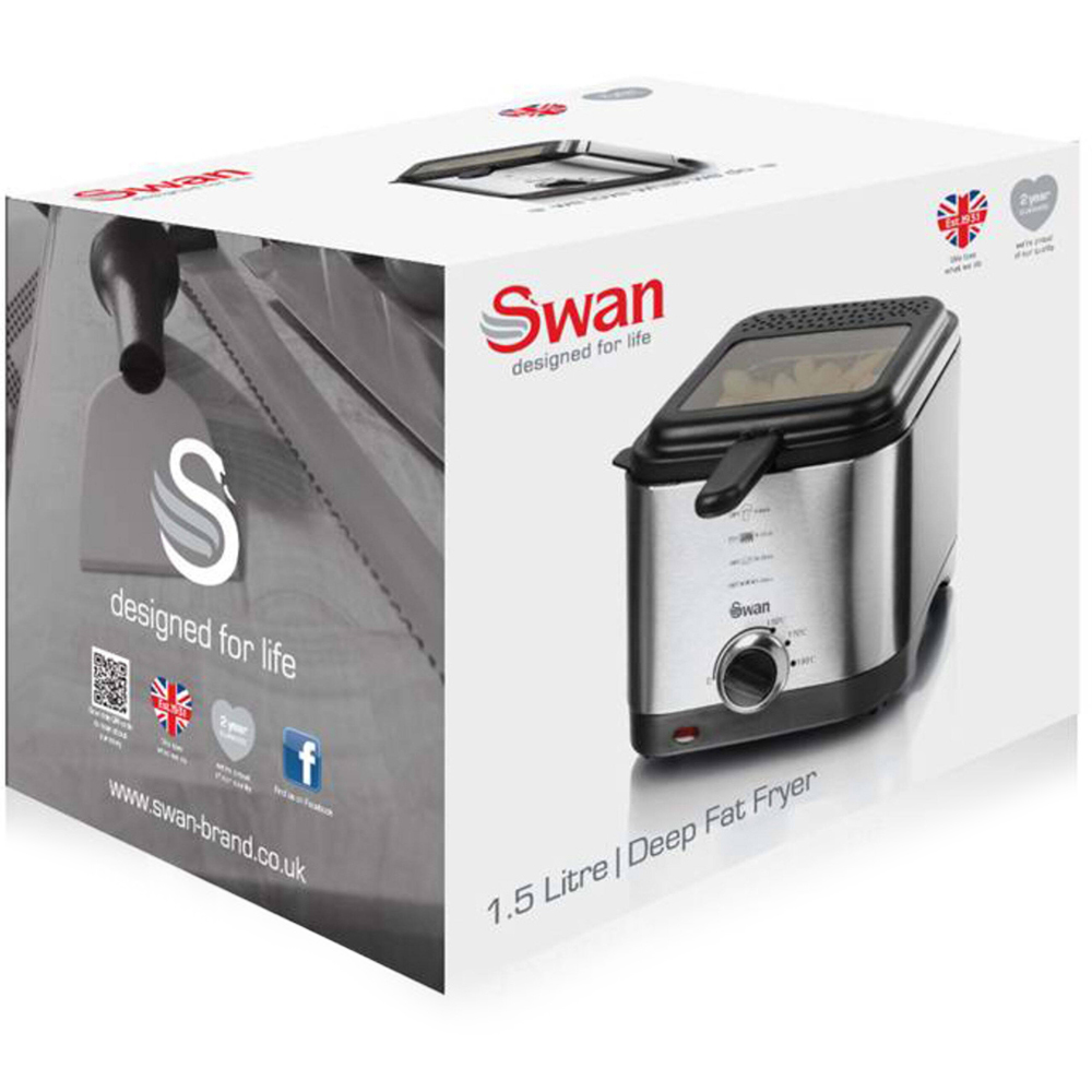 Swan SD6060N Stainless Steel 1.5L Deep Fat Fryer 900W Image 3