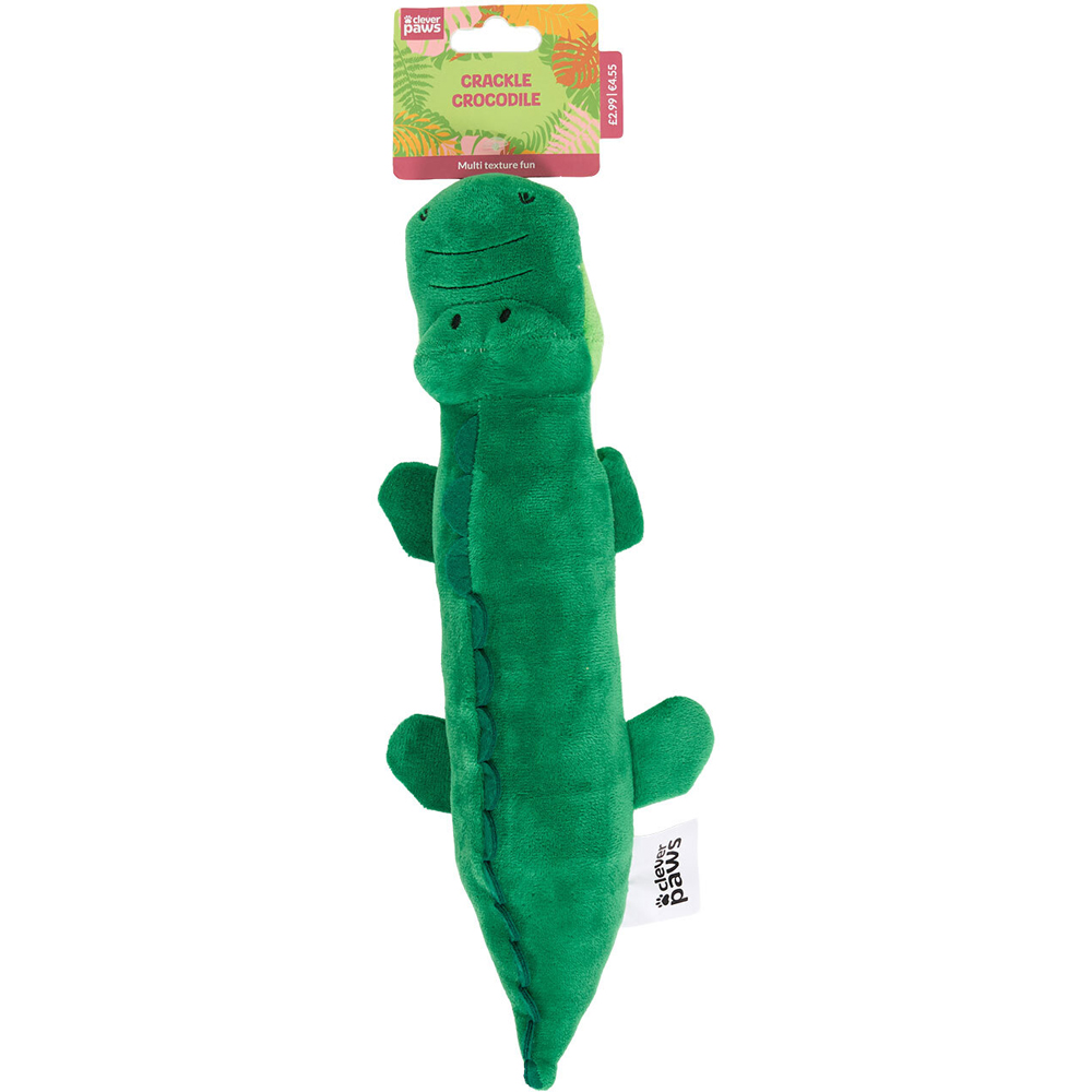 Crackle Crocodile Plush Dog Toy Green Image 2