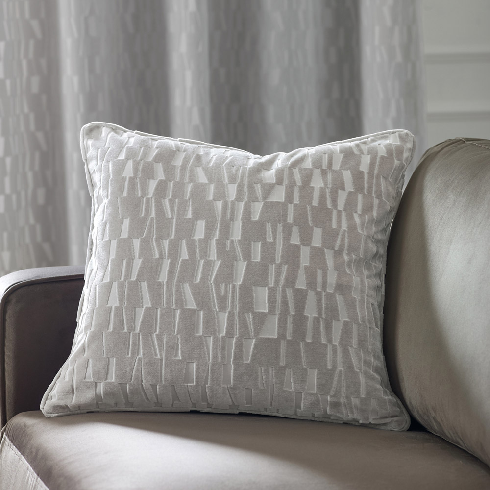 Paoletti Manhattan Silver Velvet Cushion 50 x 50cm Image 2