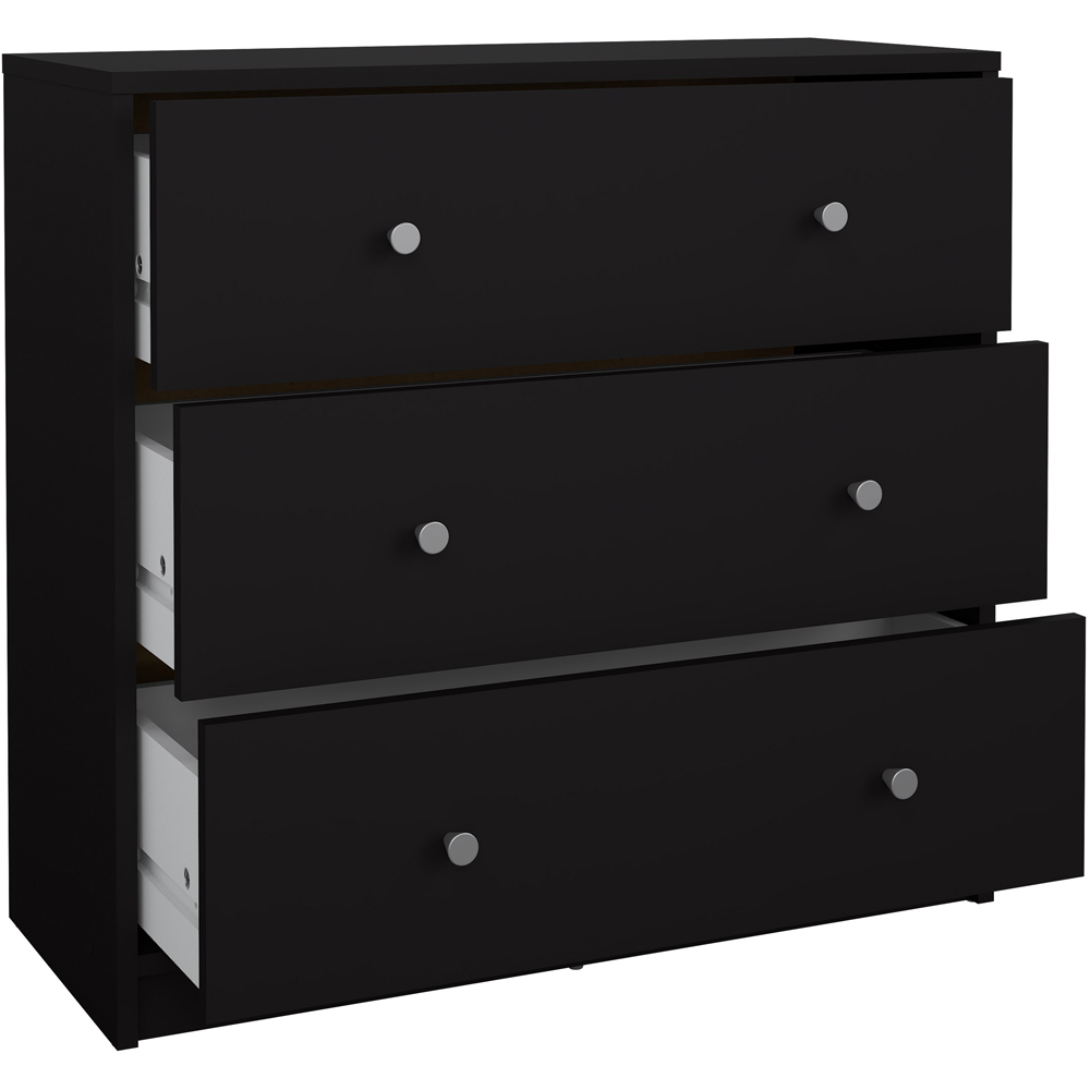 Furniture To Go May 3 Drawer Black Chest of Drawers Image 4