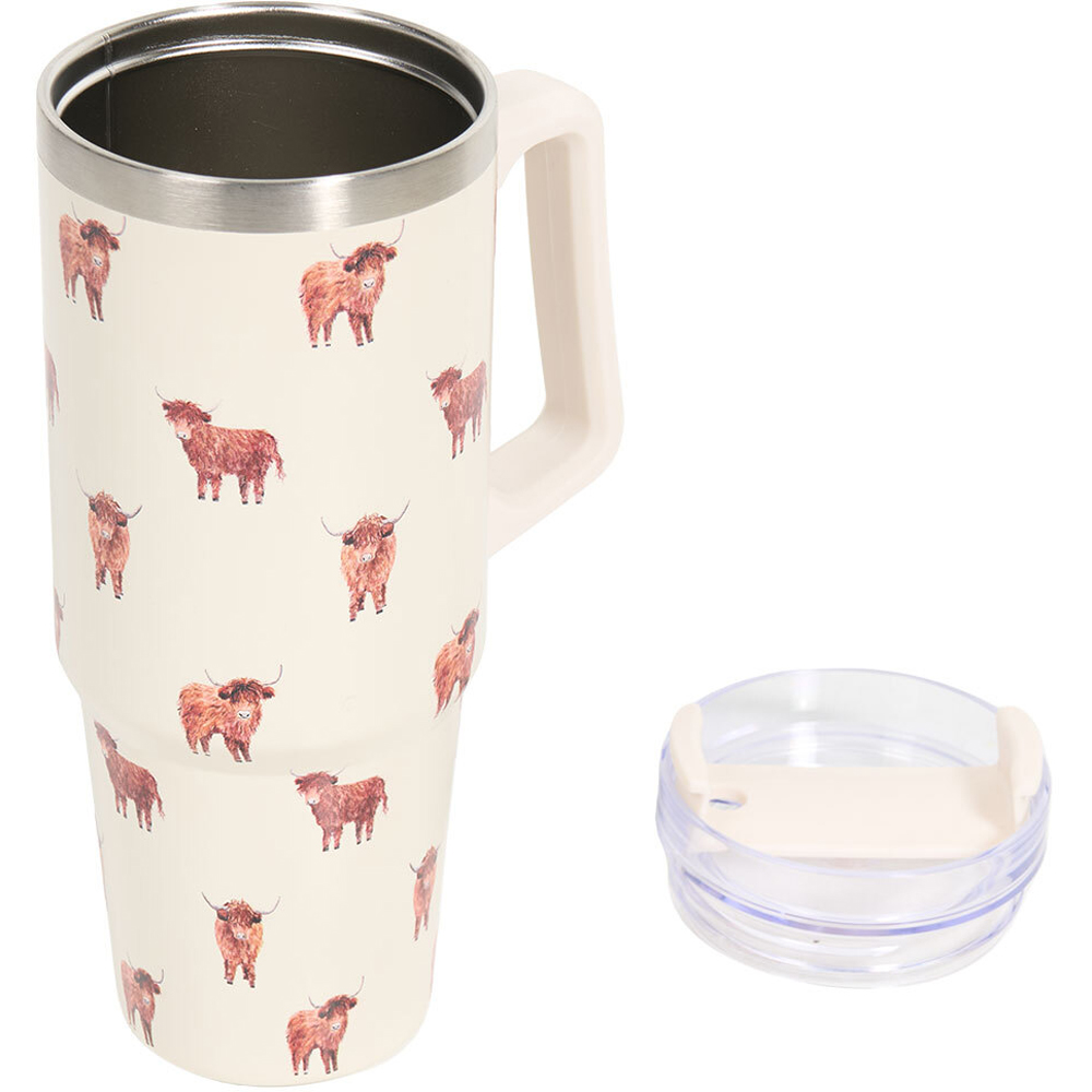 Highland Cow Stainless Steel Tumbler Neutral 850ml Image 4