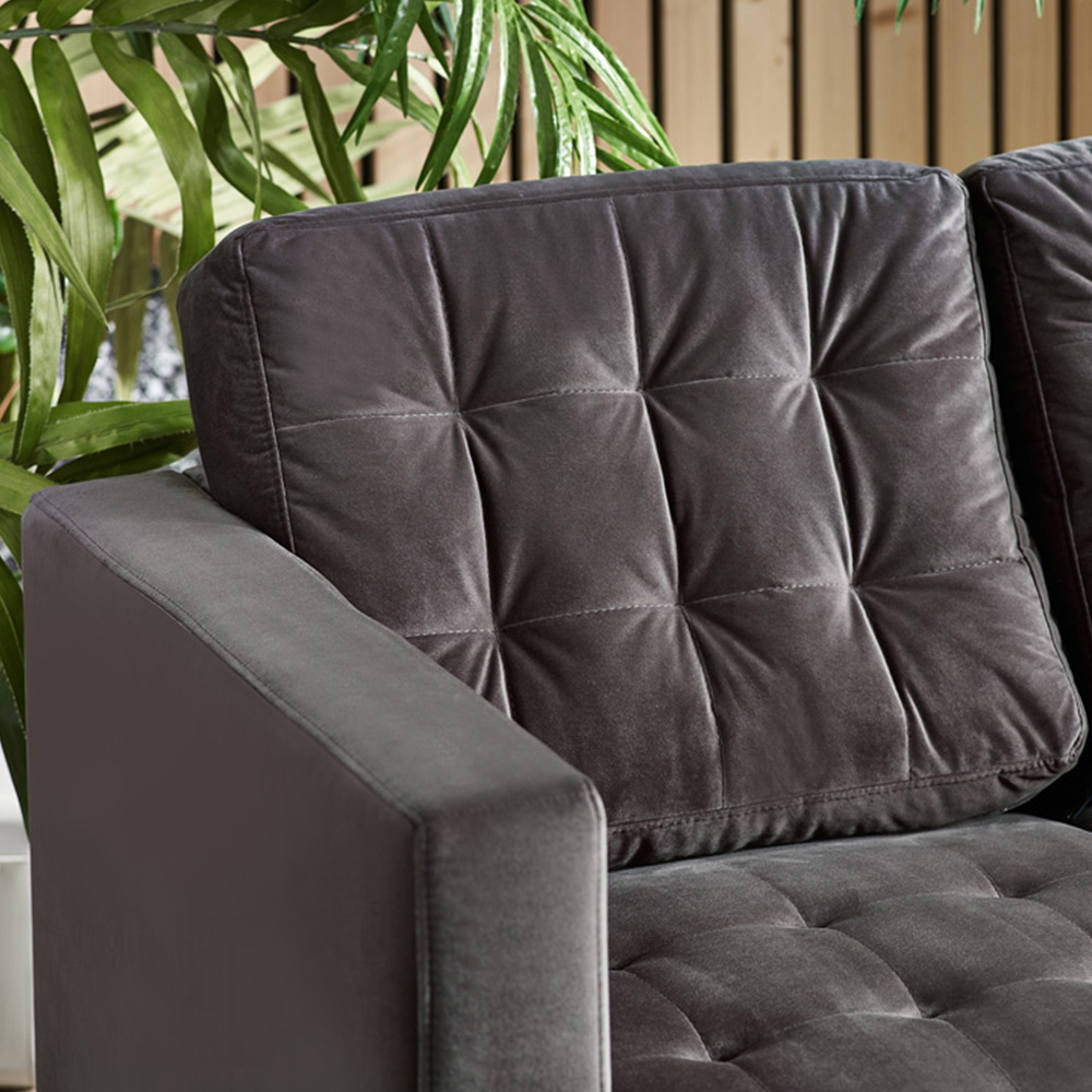 Furniturebox Josie 2 Seater Dark Grey Velvet Sofa Image 2