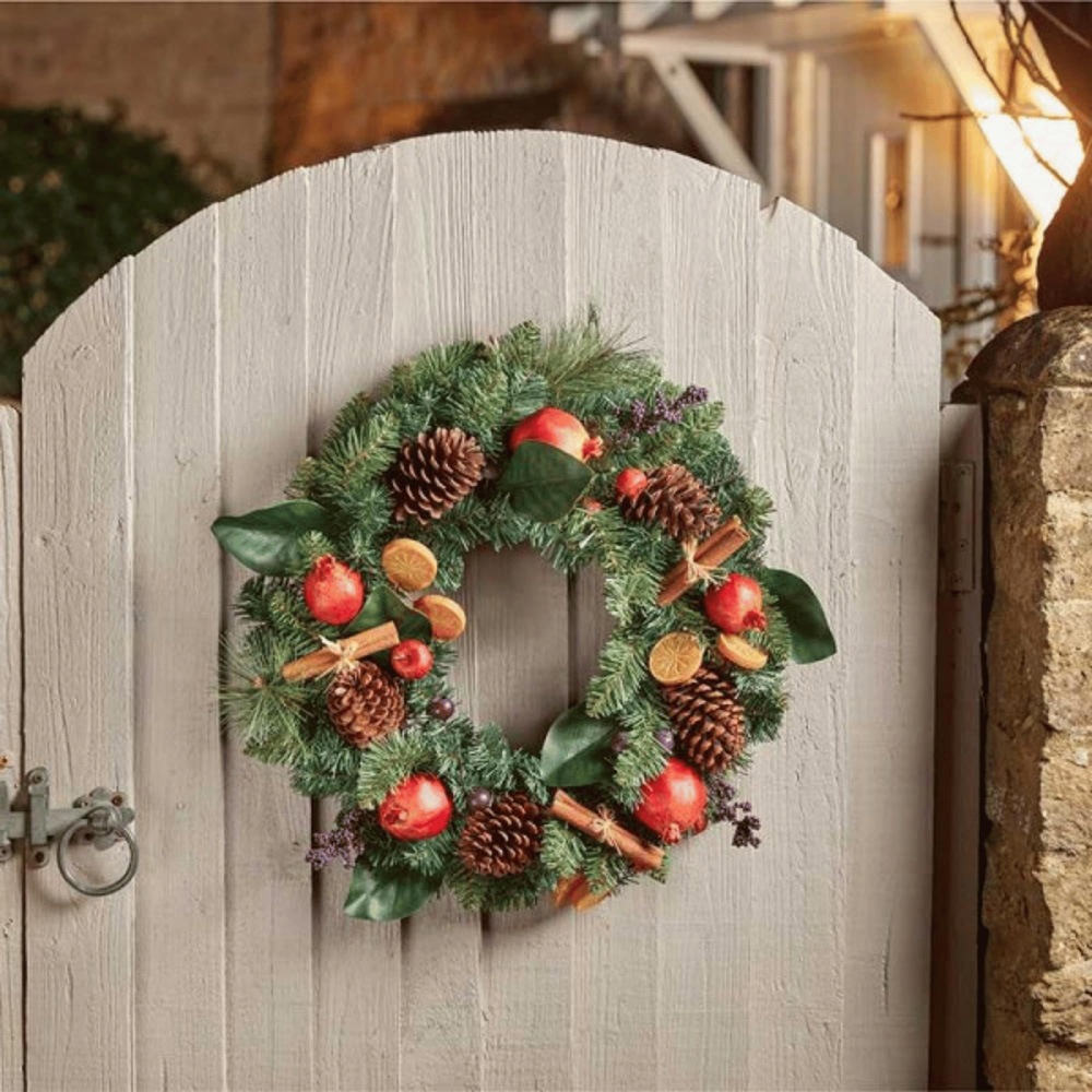 Samuel Alexander Festive Spice Wreath with Pinecones and Faux Dried Fruit 40cm Image 2