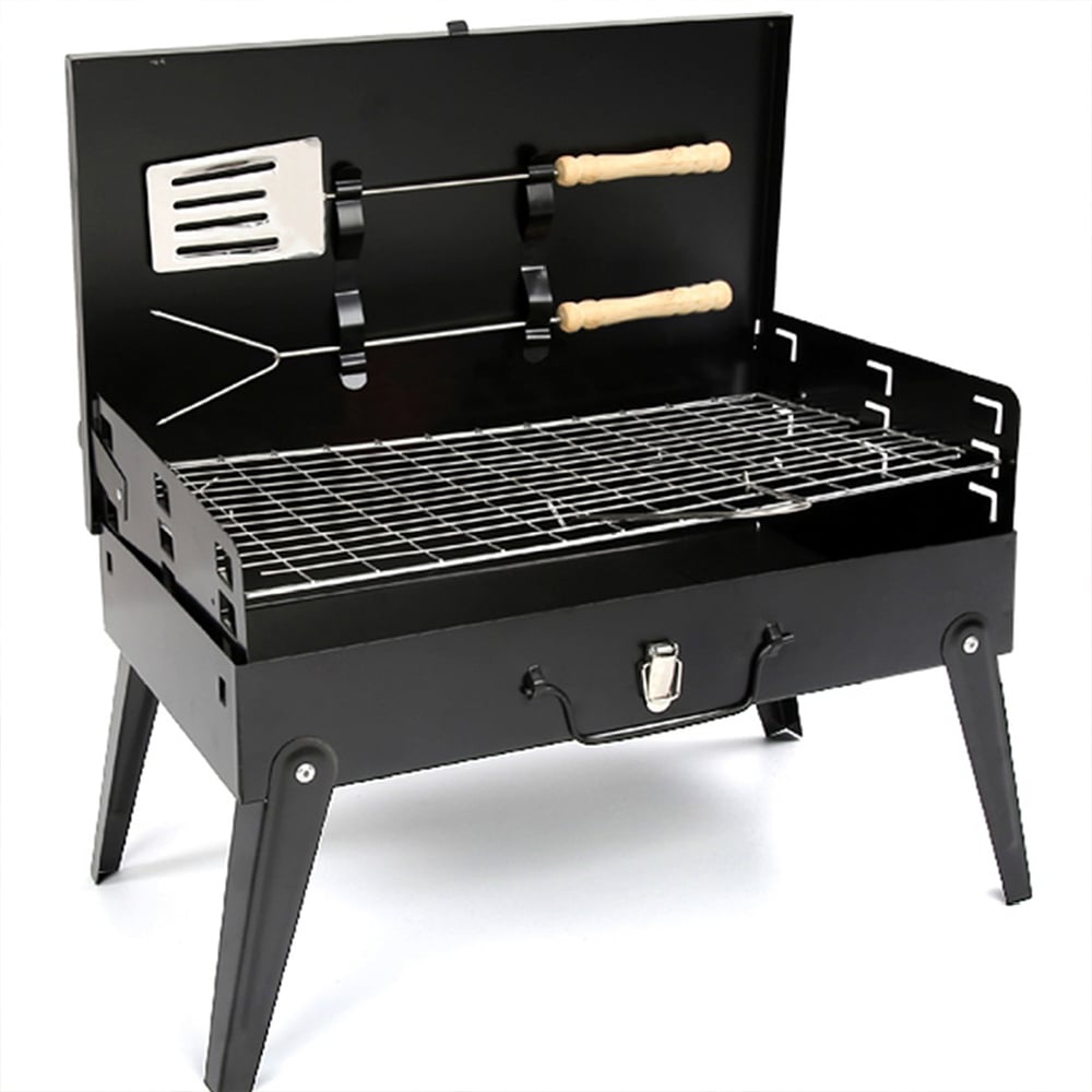 Samuel Alexander Foldable Camping Beach BBQ with Wind Shield and Tools Image 1