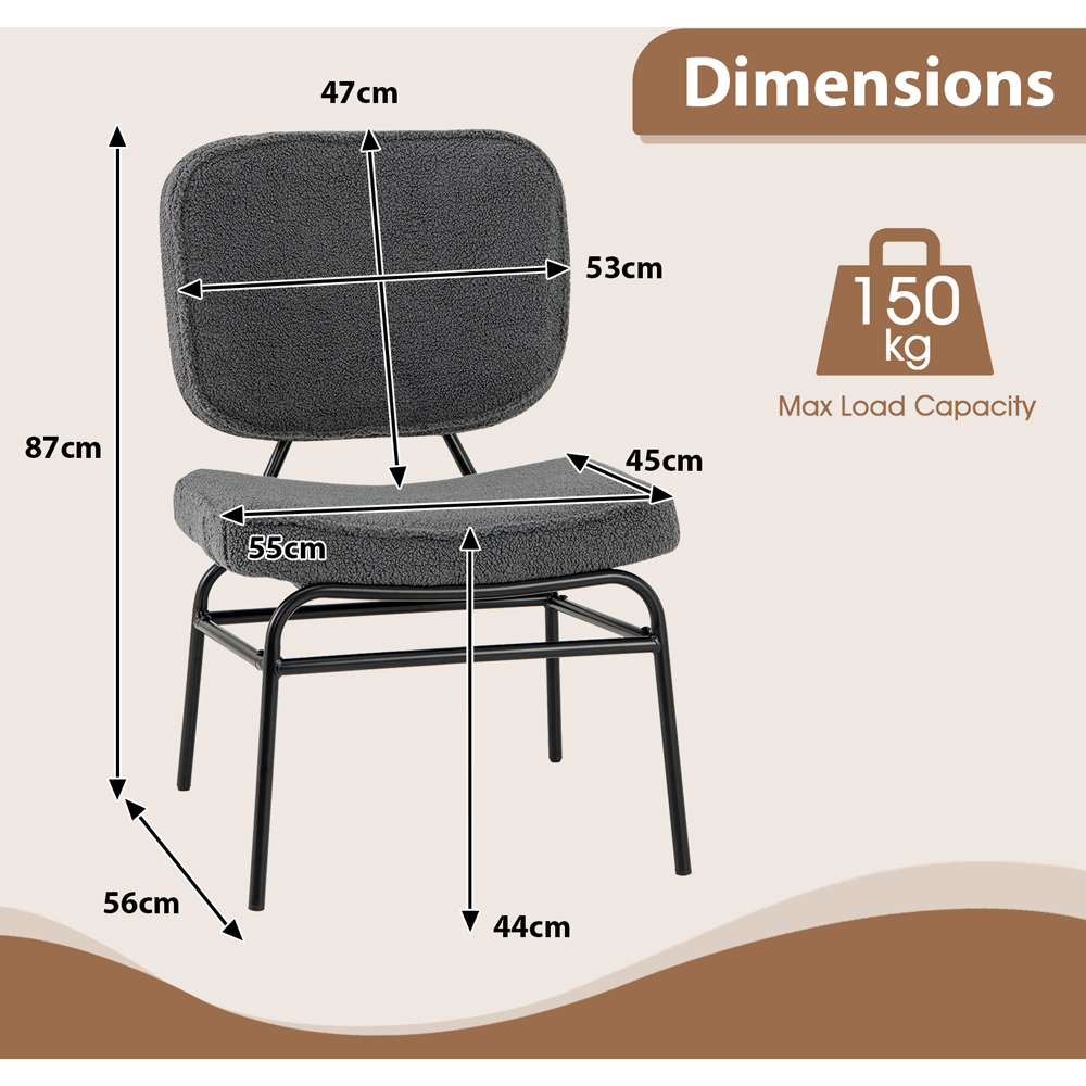 Costway Grey Upholstered Accent Chair Image 7