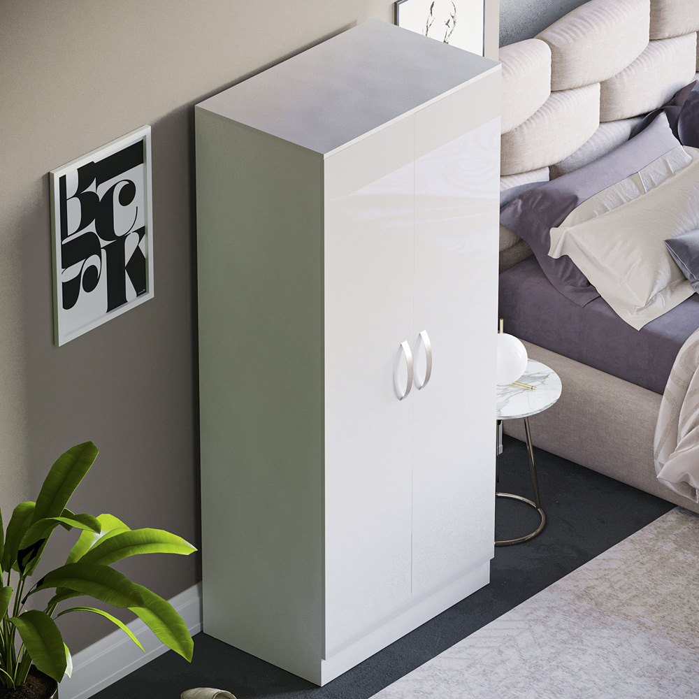 Vida Designs Hulio 2 Door White Wardrobe Image 2