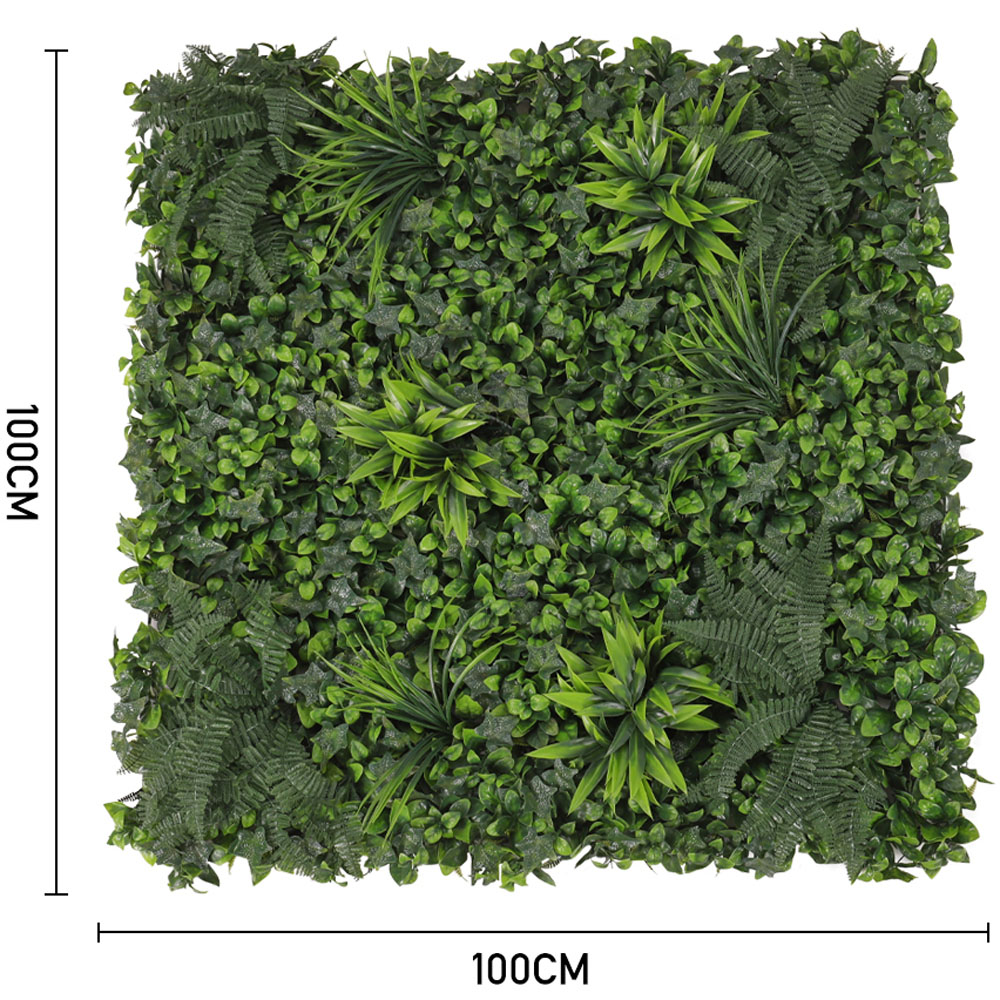 Living and Home Green Artificial Assorted Foliage Hedge Wall Panel 100 x 100cm Image 8